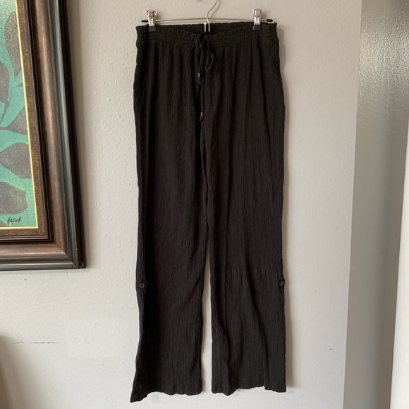 o’rageous Pants - Black drawstring wide leg pants